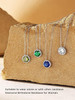 Sparkling 925 Sterling Silver Birthstone Necklaces for Women, Created Heart/Round/Teardrop/Square Crystal Solitaire Pendant Diamond Necklace, Great Birthday/Anniversary/Wedding Gifts