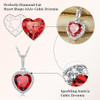 Sparkling 925 Sterling Silver Birthstone Necklaces for Women, Created Heart/Round/Teardrop/Square Crystal Solitaire Pendant Diamond Necklace, Great Birthday/Anniversary/Wedding Gifts