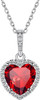 Sparkling 925 Sterling Silver Birthstone Necklaces for Women, Created Heart/Round/Teardrop/Square Crystal Solitaire Pendant Diamond Necklace, Great Birthday/Anniversary/Wedding Gifts