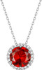 Sparkling 925 Sterling Silver Birthstone Necklaces for Women, Created Heart/Round/Teardrop/Square Crystal Solitaire Pendant Diamond Necklace, Great Birthday/Anniversary/Wedding Gifts
