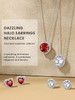 Sparkling 925 Sterling Silver Birthstone Necklaces for Women, Created Heart/Round/Teardrop/Square Crystal Solitaire Pendant Diamond Necklace, Great Birthday/Anniversary/Wedding Gifts