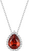 Sparkling 925 Sterling Silver Birthstone Necklaces for Women, Created Heart/Round/Teardrop/Square Crystal Solitaire Pendant Diamond Necklace, Great Birthday/Anniversary/Wedding Gifts