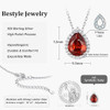 Sparkling 925 Sterling Silver Birthstone Necklaces for Women, Created Heart/Round/Teardrop/Square Crystal Solitaire Pendant Diamond Necklace, Great Birthday/Anniversary/Wedding Gifts