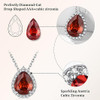 Sparkling 925 Sterling Silver Birthstone Necklaces for Women, Created Heart/Round/Teardrop/Square Crystal Solitaire Pendant Diamond Necklace, Great Birthday/Anniversary/Wedding Gifts