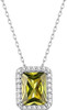 Sparkling 925 Sterling Silver Birthstone Necklaces for Women, Created Heart/Round/Teardrop/Square Crystal Solitaire Pendant Diamond Necklace, Great Birthday/Anniversary/Wedding Gifts