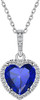 Sparkling 925 Sterling Silver Birthstone Necklaces for Women, Created Heart/Round/Teardrop/Square Crystal Solitaire Pendant Diamond Necklace, Great Birthday/Anniversary/Wedding Gifts
