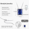 Sparkling 925 Sterling Silver Birthstone Necklaces for Women, Created Heart/Round/Teardrop/Square Crystal Solitaire Pendant Diamond Necklace, Great Birthday/Anniversary/Wedding Gifts