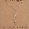 Faith Cross Pendant Necklace for Women Religious Christian Jewelry Mother's Day Gifts for Women