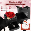 Preserved Real Rose Gift Box with Heart Necklace, Romantic Gifts for Wife, Mom, Girlfriend, Women, I Love You Eternal Flowers Rose Gift Set for Mother's Day, Anniversary