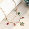 Fashionable Bell Snow Necklace Double Layer Clavicle Chain Women's Festival Accessories Perfect Gift for Birthday