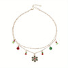 Fashionable Bell Snow Necklace Double Layer Clavicle Chain Women's Festival Accessories Perfect Gift for Birthday