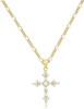 Cross Necklace for Women,Double Cross Necklace 14K Gold Plated Cross Pendant Necklace Dainty Gold Cross Necklaces for Women Trendy Small Cross Charm Necklace Simple Cute Choker Necklaces Gold Jewery