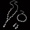 5Pcs Women's Fashion Necklace Rings Earrings and Bracelet Set for Wedding Jewelry Luxury artificial Crystal inlaid Necklace Ladies Jewelry Sets for Bridal