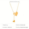 Love Shape Pendant Necklace, Women's Fashion Necklace, Personalized, Creative, Hollow out Peach Heart Clavicle Chain, Y-shaped Neck Chain Perfect for Halloween Christmas Gift