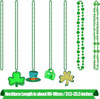 St Patricks Day Necklace Shamrock Necklace Bulk St Patricks Day Accessories for Women Green Beads St Pattys Accessories Decorations Party Favor