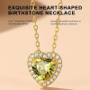 Sparkling 925 Sterling Silver Birthstone Necklaces for Women, Created Heart/Round/Teardrop/Square Crystal Solitaire Pendant Diamond Necklace, Great Birthday/Anniversary/Wedding Gifts
