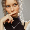 Sparkling 925 Sterling Silver Birthstone Necklaces for Women, Created Heart/Round/Teardrop/Square Crystal Solitaire Pendant Diamond Necklace, Great Birthday/Anniversary/Wedding Gifts
