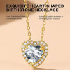 Sparkling 925 Sterling Silver Birthstone Necklaces for Women, Created Heart/Round/Teardrop/Square Crystal Solitaire Pendant Diamond Necklace, Great Birthday/Anniversary/Wedding Gifts