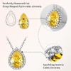 Sparkling 925 Sterling Silver Birthstone Necklaces for Women, Created Heart/Round/Teardrop/Square Crystal Solitaire Pendant Diamond Necklace, Great Birthday/Anniversary/Wedding Gifts