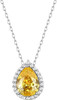 Sparkling 925 Sterling Silver Birthstone Necklaces for Women, Created Heart/Round/Teardrop/Square Crystal Solitaire Pendant Diamond Necklace, Great Birthday/Anniversary/Wedding Gifts