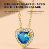 Sparkling 925 Sterling Silver Birthstone Necklaces for Women, Created Heart/Round/Teardrop/Square Crystal Solitaire Pendant Diamond Necklace, Great Birthday/Anniversary/Wedding Gifts
