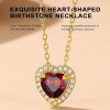 Sparkling 925 Sterling Silver Birthstone Necklaces for Women, Created Heart/Round/Teardrop/Square Crystal Solitaire Pendant Diamond Necklace, Great Birthday/Anniversary/Wedding Gifts