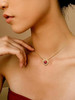 Sparkling 925 Sterling Silver Birthstone Necklaces for Women, Created Heart/Round/Teardrop/Square Crystal Solitaire Pendant Diamond Necklace, Great Birthday/Anniversary/Wedding Gifts