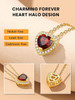 Sparkling 925 Sterling Silver Birthstone Necklaces for Women, Created Heart/Round/Teardrop/Square Crystal Solitaire Pendant Diamond Necklace, Great Birthday/Anniversary/Wedding Gifts
