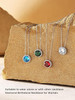 Sparkling 925 Sterling Silver Birthstone Necklaces for Women, Created Heart/Round/Teardrop/Square Crystal Solitaire Pendant Diamond Necklace, Great Birthday/Anniversary/Wedding Gifts