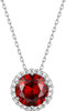 Sparkling 925 Sterling Silver Birthstone Necklaces for Women, Created Heart/Round/Teardrop/Square Crystal Solitaire Pendant Diamond Necklace, Great Birthday/Anniversary/Wedding Gifts