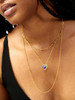Sparkling 925 Sterling Silver Birthstone Necklaces for Women, Created Heart/Round/Teardrop/Square Crystal Solitaire Pendant Diamond Necklace, Great Birthday/Anniversary/Wedding Gifts