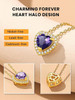 Sparkling 925 Sterling Silver Birthstone Necklaces for Women, Created Heart/Round/Teardrop/Square Crystal Solitaire Pendant Diamond Necklace, Great Birthday/Anniversary/Wedding Gifts