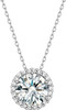 Sparkling 925 Sterling Silver Birthstone Necklaces for Women, Created Heart/Round/Teardrop/Square Crystal Solitaire Pendant Diamond Necklace, Great Birthday/Anniversary/Wedding Gifts