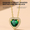 Sparkling 925 Sterling Silver Birthstone Necklaces for Women, Created Heart/Round/Teardrop/Square Crystal Solitaire Pendant Diamond Necklace, Great Birthday/Anniversary/Wedding Gifts