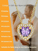 Sparkling 925 Sterling Silver Birthstone Necklaces for Women, Created Heart/Round/Teardrop/Square Crystal Solitaire Pendant Diamond Necklace, Great Birthday/Anniversary/Wedding Gifts