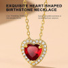 Sparkling 925 Sterling Silver Birthstone Necklaces for Women, Created Heart/Round/Teardrop/Square Crystal Solitaire Pendant Diamond Necklace, Great Birthday/Anniversary/Wedding Gifts