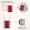 Sparkling 925 Sterling Silver Birthstone Necklaces for Women, Created Heart/Round/Teardrop/Square Crystal Solitaire Pendant Diamond Necklace, Great Birthday/Anniversary/Wedding Gifts