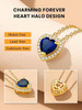 Sparkling 925 Sterling Silver Birthstone Necklaces for Women, Created Heart/Round/Teardrop/Square Crystal Solitaire Pendant Diamond Necklace, Great Birthday/Anniversary/Wedding Gifts