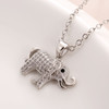Emma Manor 14k White Gold Plated Cubic Zirconia Elephant Pendant Necklace