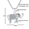 Emma Manor 14k White Gold Plated Cubic Zirconia Elephant Pendant Necklace