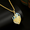 18K Gold Plated Allah Pendant Necklace, Arabic Calligraphy Round Coin Necklace, Islamic Muslim Jewelry, Twisted Rope Chain Necklace for Men Women, Religious Faith Gift
