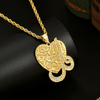 18K Gold Plated Allah Pendant Necklace, Arabic Calligraphy Round Coin Necklace, Islamic Muslim Jewelry, Twisted Rope Chain Necklace for Men Women, Religious Faith Gift