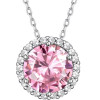 Sparkling 925 Sterling Silver Birthstone Necklaces for Women, Created Heart/Round/Teardrop/Square Crystal Solitaire Pendant Diamond Necklace, Great Birthday/Anniversary/Wedding Gifts