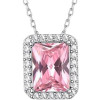Sparkling 925 Sterling Silver Birthstone Necklaces for Women, Created Heart/Round/Teardrop/Square Crystal Solitaire Pendant Diamond Necklace, Great Birthday/Anniversary/Wedding Gifts