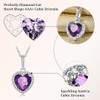 Sparkling 925 Sterling Silver Birthstone Necklaces for Women, Created Heart/Round/Teardrop/Square Crystal Solitaire Pendant Diamond Necklace, Great Birthday/Anniversary/Wedding Gifts