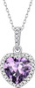 Sparkling 925 Sterling Silver Birthstone Necklaces for Women, Created Heart/Round/Teardrop/Square Crystal Solitaire Pendant Diamond Necklace, Great Birthday/Anniversary/Wedding Gifts