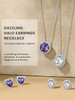 Sparkling 925 Sterling Silver Birthstone Necklaces for Women, Created Heart/Round/Teardrop/Square Crystal Solitaire Pendant Diamond Necklace, Great Birthday/Anniversary/Wedding Gifts