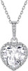 Sparkling 925 Sterling Silver Birthstone Necklaces for Women, Created Heart/Round/Teardrop/Square Crystal Solitaire Pendant Diamond Necklace, Great Birthday/Anniversary/Wedding Gifts