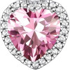 Sparkling 925 Sterling Silver Birthstone Necklaces for Women, Created Heart/Round/Teardrop/Square Crystal Solitaire Pendant Diamond Necklace, Great Birthday/Anniversary/Wedding Gifts