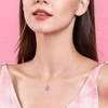 Sparkling 925 Sterling Silver Birthstone Necklaces for Women, Created Heart/Round/Teardrop/Square Crystal Solitaire Pendant Diamond Necklace, Great Birthday/Anniversary/Wedding Gifts